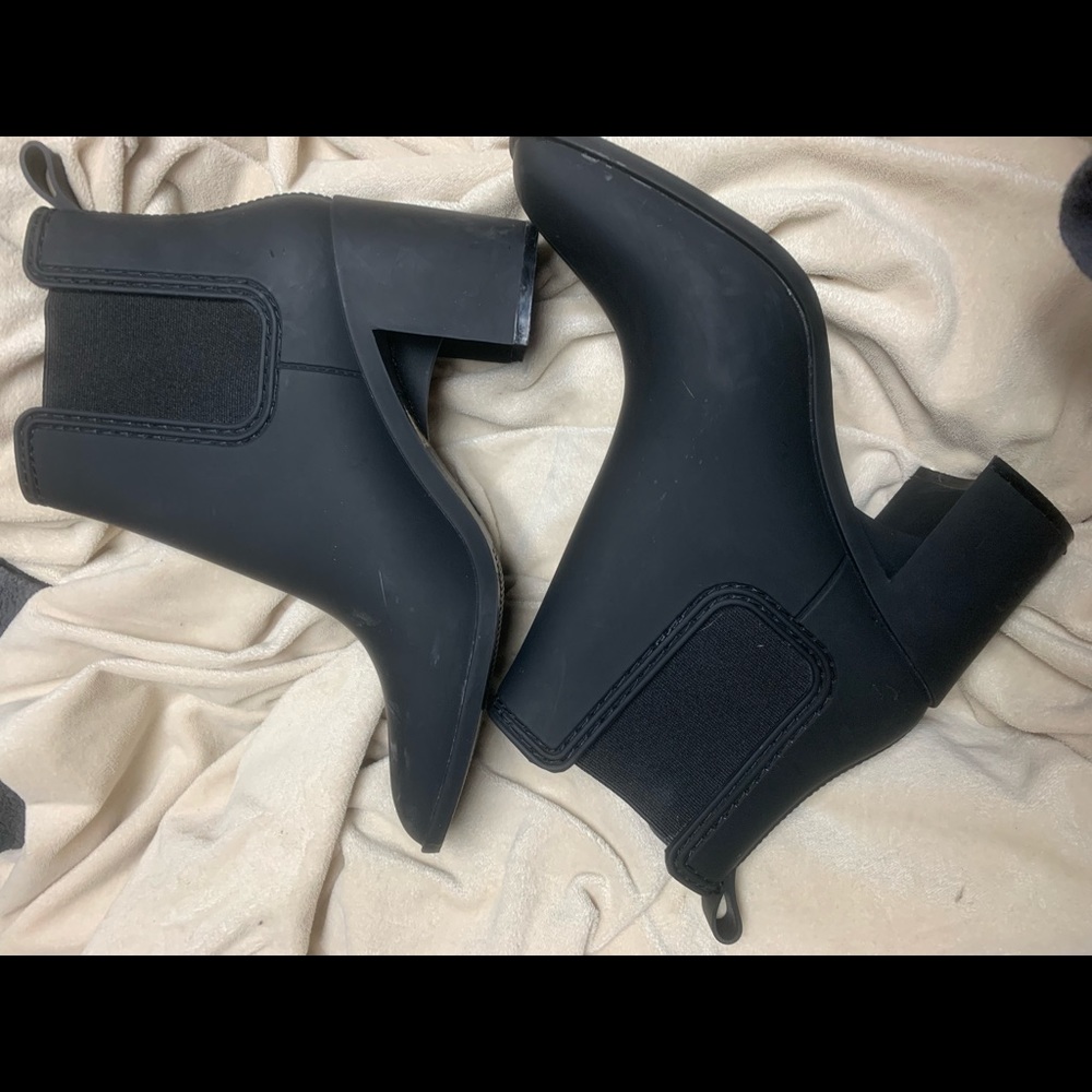 Jeffrey Campbell black matte rain boots